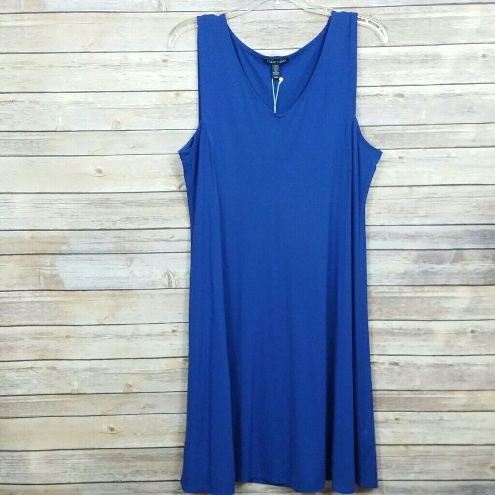 Eileen Fisher Adriatic V Neck Dress NWT Size Medium